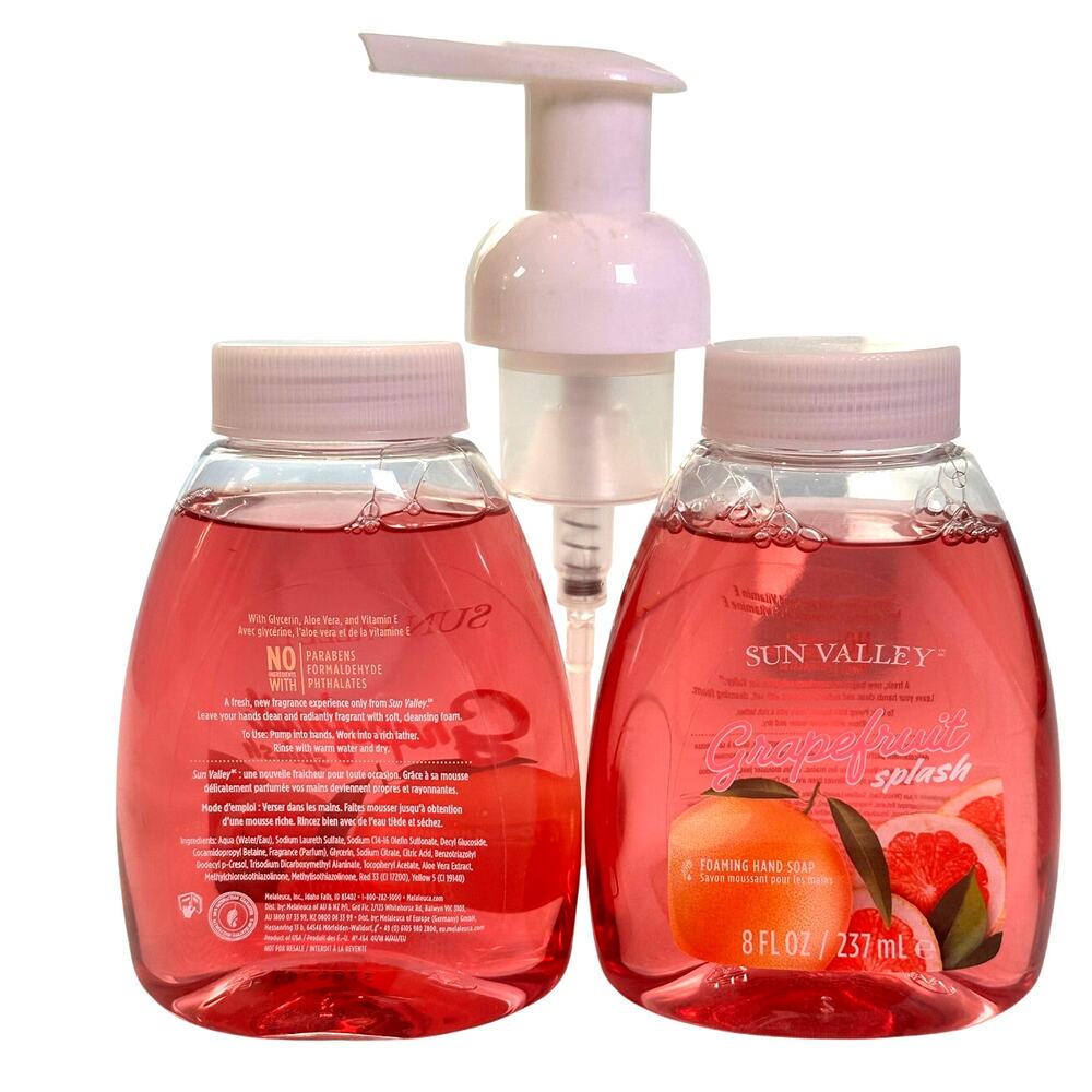 Melaleuca Sun Valley Grapefruit Splash Foaming 8oz Hand Soap 2 Pack w/1 Pump-New